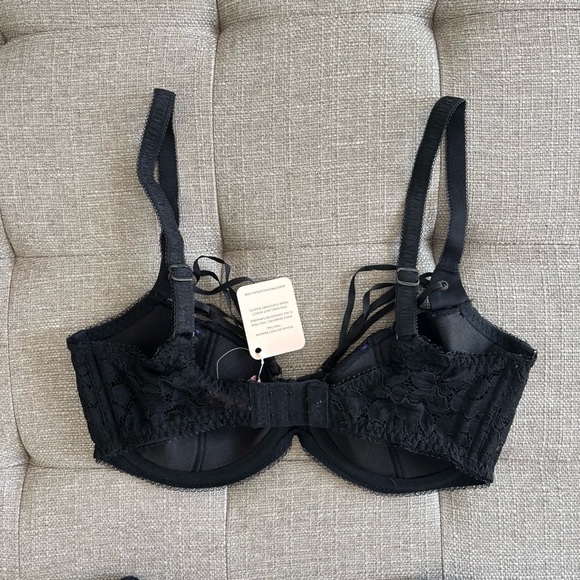 NWT! AGENT PROVOCATEUR RUDY BRA BLACK PURPLE SET Bra 36DD, Panties 4(L) - Picture 11 of 13